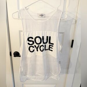 SoulCycle White Sleeveless Mesh Tee